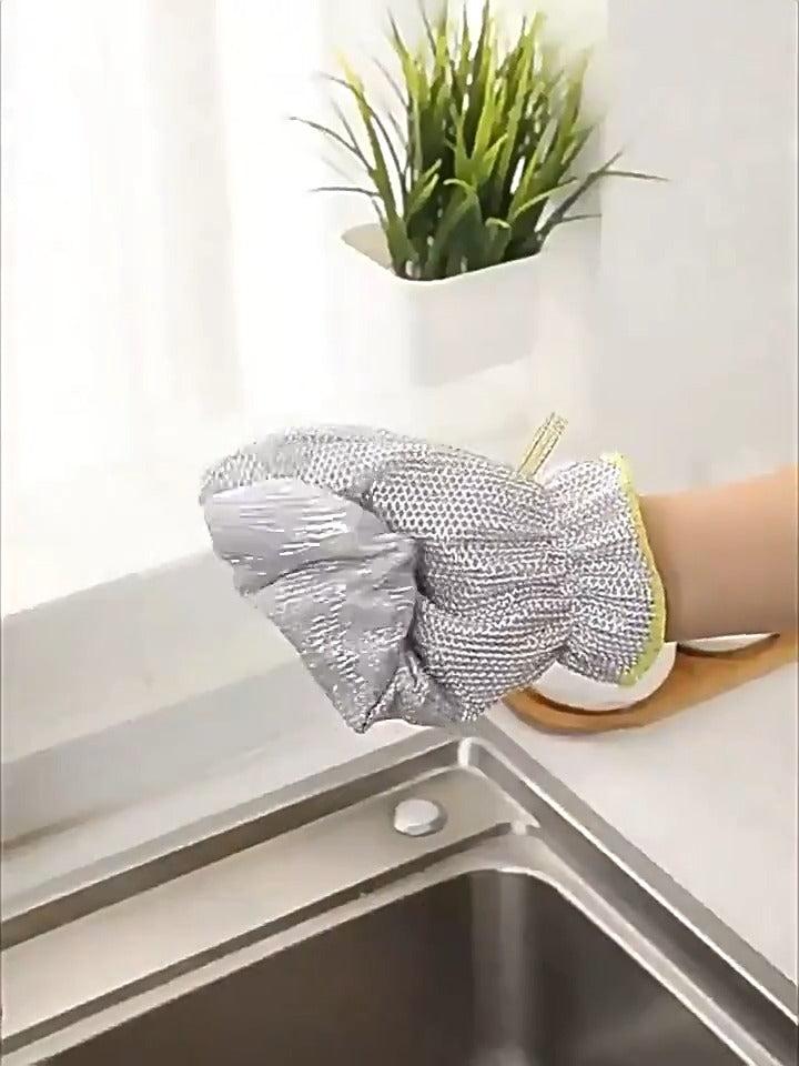 Steel Wire Cleaning Gloves (Pair of 2 Per Pack)