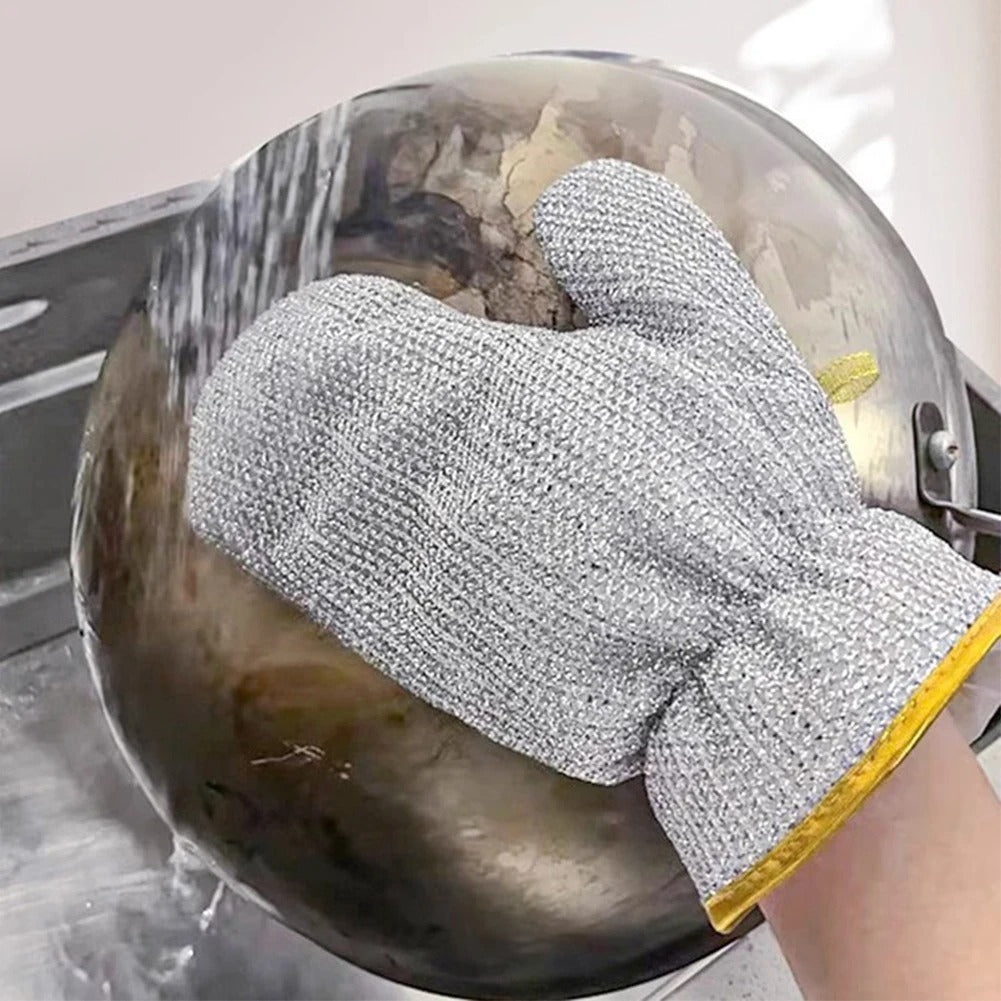 Steel Wire Cleaning Gloves (Pair of 2 Per Pack)