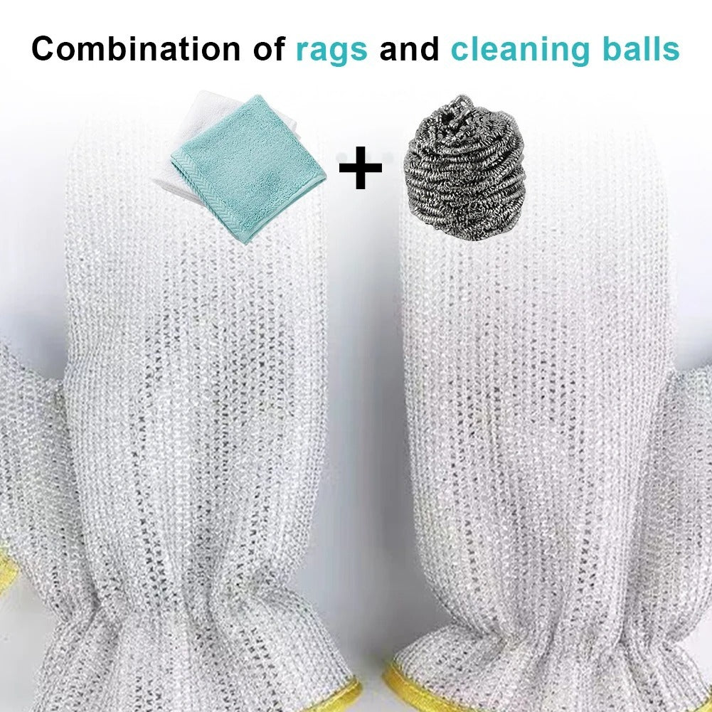 Steel Wire Cleaning Gloves (Pair of 2 Per Pack)